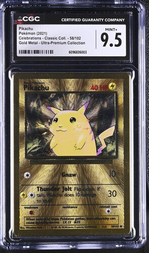 CGC 9.5 Pikachu #58 Gold Metal Celebrations (Cabinet-NM)