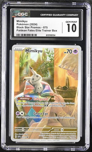 CGC 10 Mimikyu #75 Black Star Promo Paldean Fates Elite Trainer Box (Cabinet-NM)