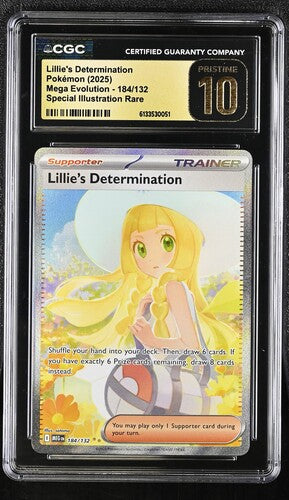 CGC Pristine 10 Lillie's Determination #184 Mega Evolutions SIR (Cabinet)