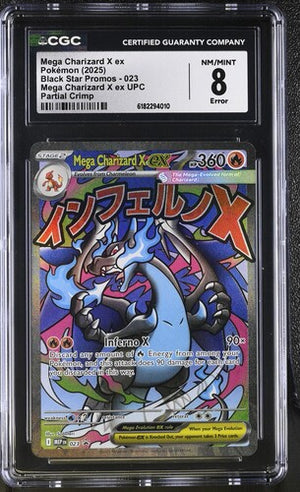 CGC 8 Mega Charizard x Upc Promo Partial Crimp Error #23