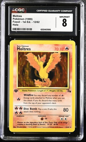 CGC 8 Moltres 1st edition fossil #12