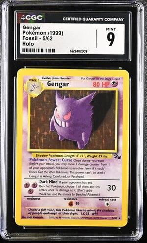 CGC 9 Gengar fossil holo #5 Cert # 6222402009 (Cabinet)