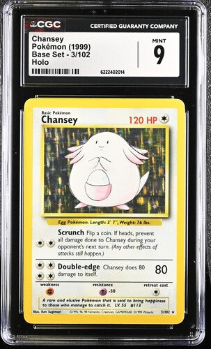 CGC 9 Chansey Base Set Holo #3