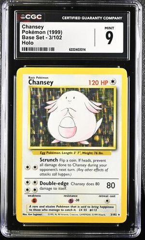 CGC 9 Chansey Base Set Holo #3
