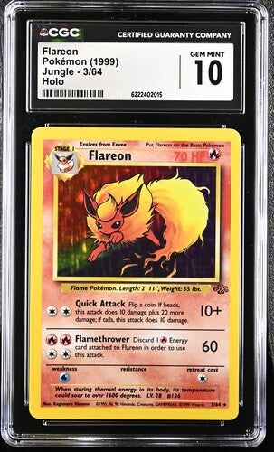 CGC 10 Flareon Jungle Holo #3 (Cabinet)
