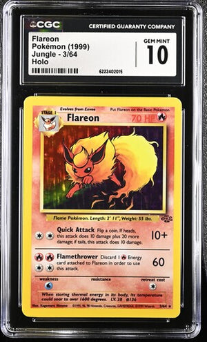CGC 10 Flareon Jungle Holo #3 (Cabinet)