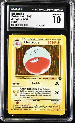 CGC 10 Electrode (2)/64 Holo Rare Unlimited Holofoil (Cabinet)