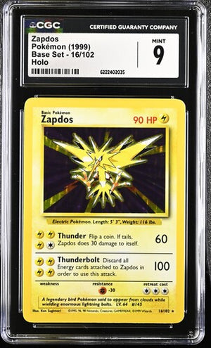 CGC 9 Zapdos Base Set Holo #16