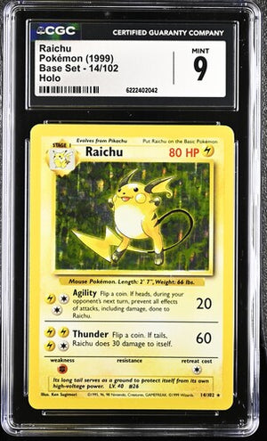 CGC 9 Raichu Base Set Holo #14