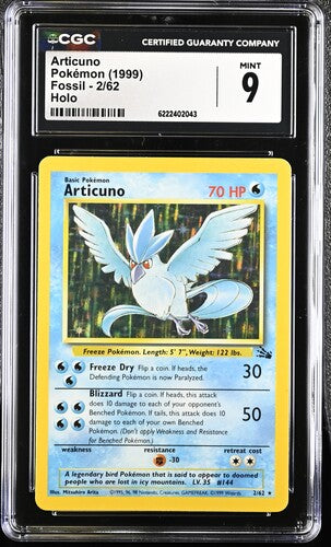 CGC 9 Articuno Fossil Holo #5 Cert # 6222402043