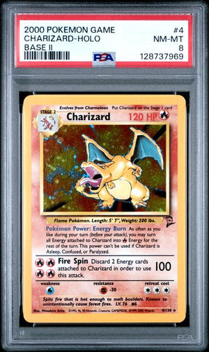 PSA 8 Charizard #4 base set 2 (Cabinet)