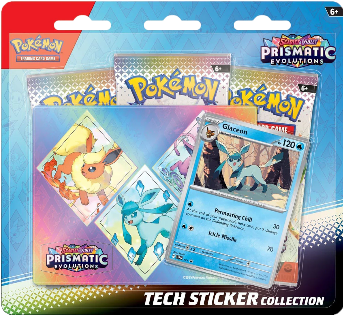 Limit 3 Pokémon SV08.5 Prismatic Evolutions Tech Stickers Glaceon