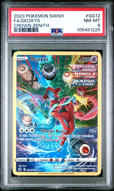PSA 8 Deoxys #gg12 Crown Zenith (Cabinet)