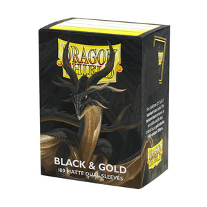 Dragon Shield Sleeves Matte Duel Black & Gold 100ct