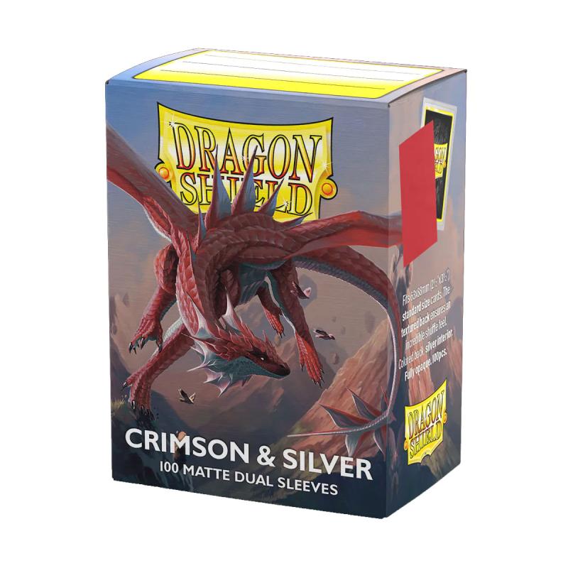 Dragon Shield: Matte Duel Crimson & Silver 100ct