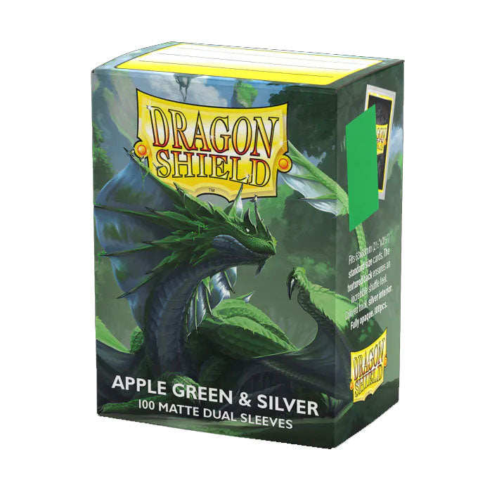 Dragon Shield: Matte Duel Apple Green & Silver 100ct