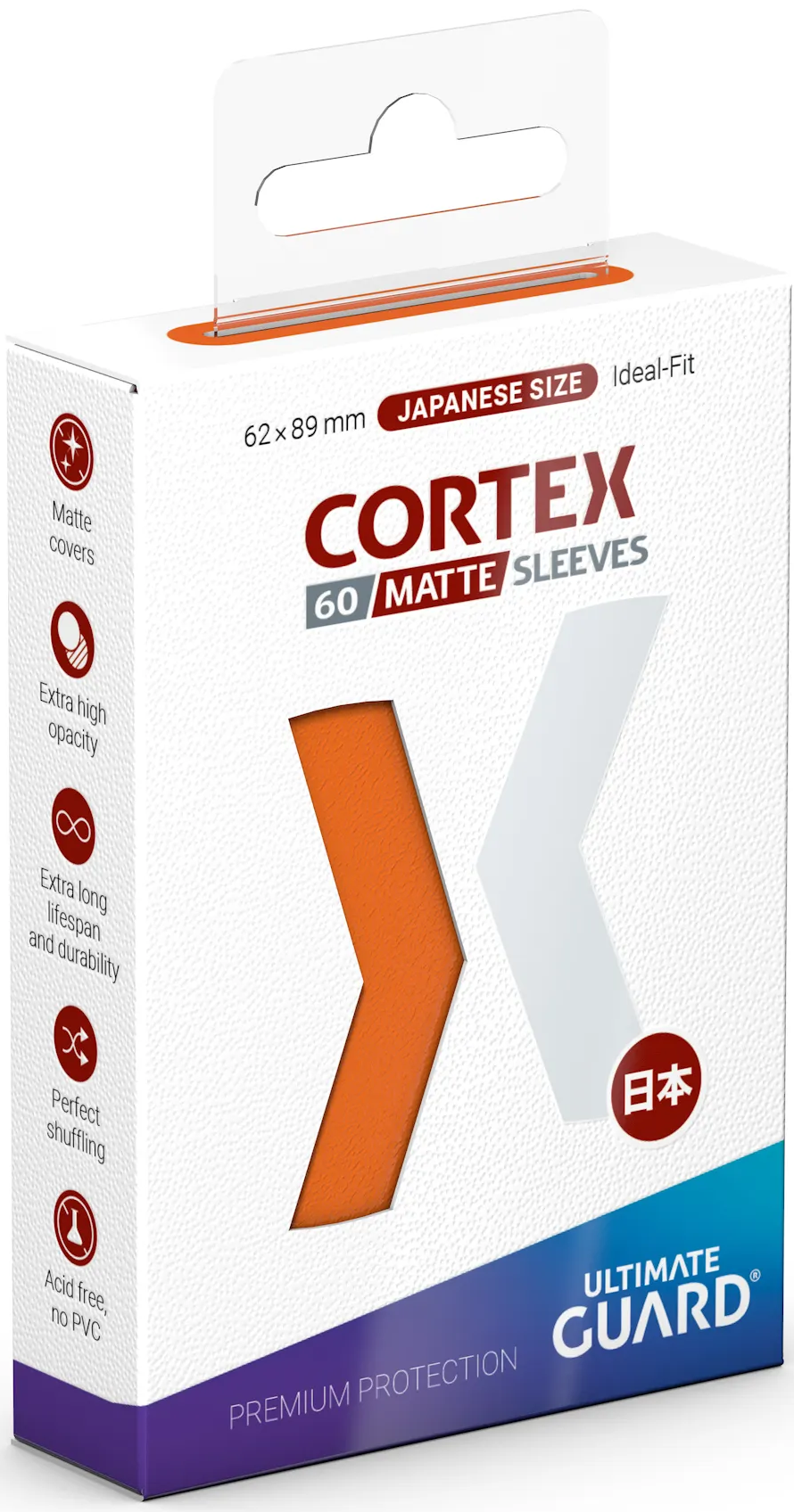 UG Sleeves Cortex Japanese Size Matte Orange 60ct