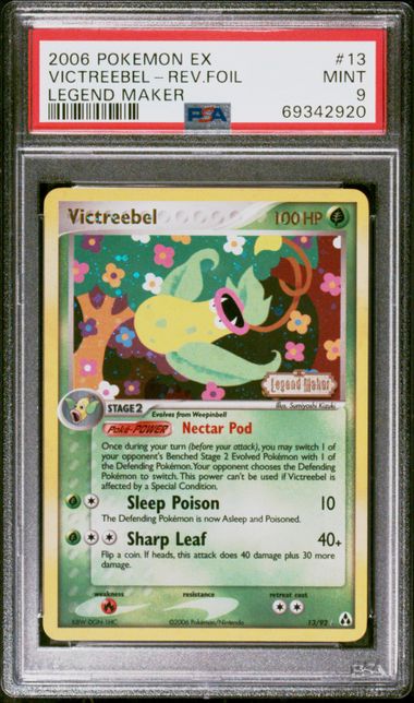 PSA 9 Victreebel #13 Legend Maker Reverse Holofoil (Cabinet)