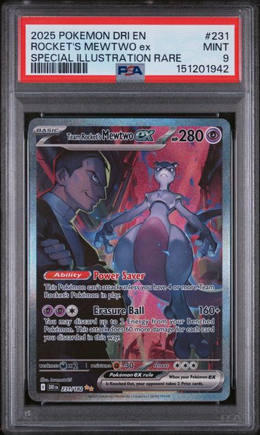 PSA 9 Mewtwo #231 Destined Rivals SIR (Cabinet)