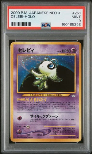 PSA 9 Celebi (251) Japanese Neo Revelation Holo Rare (Cabinet)