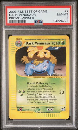 PSA 8 Venusaur #7 Promo Winner (Cabinet)