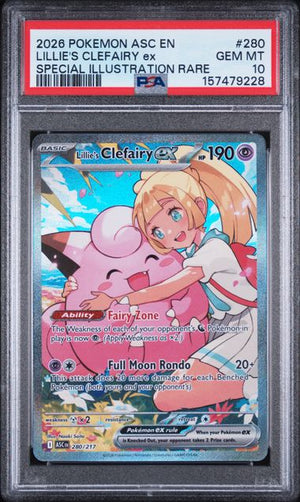 PSA 10 Lillie's Clefairy ex #280 Ascended Heroes SIR (Cabinet)