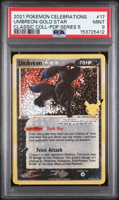 PSA 9 Umbreon Star (17)/25 Classic Collection Holofoil