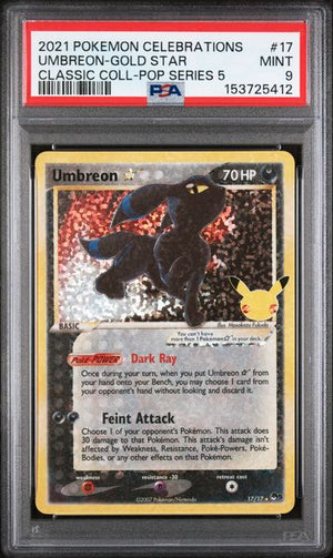 PSA 9 Umbreon Star (17)/25 Classic Collection Holofoil