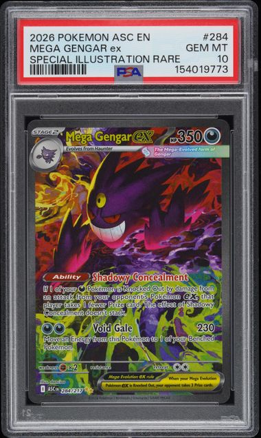 Psa 10 Mega Gengar ex 284/217 Ascended Heroes SIR (Cabinet)