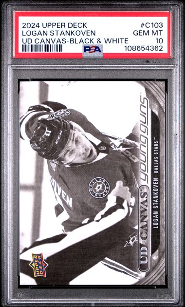 PSA 10 Logan Stankoven UD Canvas Black & White #c103 (Cabinet)