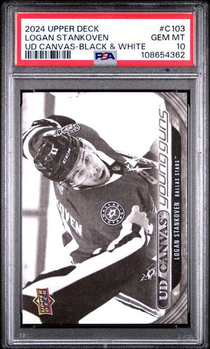 PSA 10 Logan Stankoven UD Canvas Black & White #c103 (Cabinet)