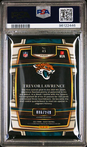 PSA 10 Trevor Lawrence #43 Die-Cut Orange Rookie Card (Cabinet)