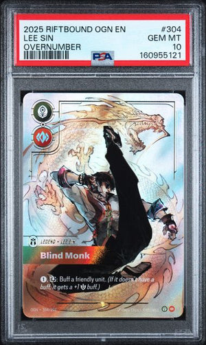 PSA 10 Lee Sin - Blind Monk (Showcase) (304/298) - Origins Foil (Cabinet)