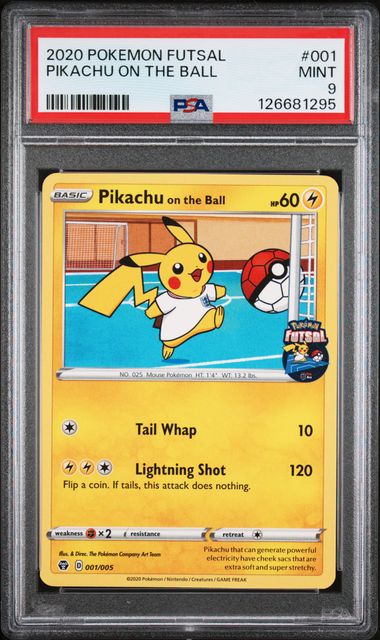 PSA 9 Pikachu On The Ball #1 Pokemon Futsal (Cabinet)