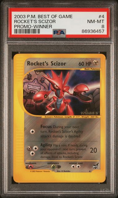 PSA 8 Rocket's Scizor Promo Winner #4 (Cabinet)