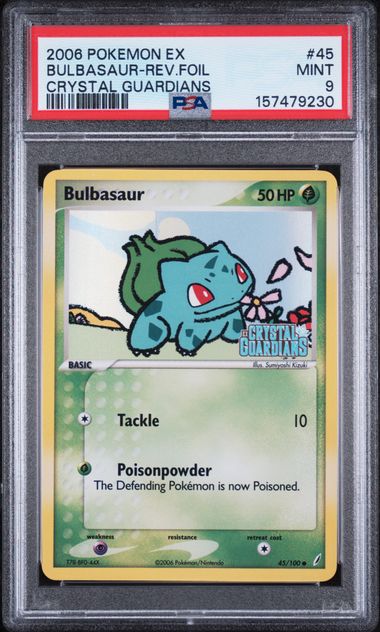 PSA 9 Bulbasaur Ex Crystal Guardians Reverse Holofoil (Cabinet)
