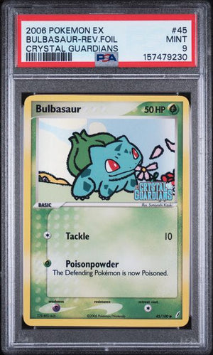 PSA 9 Bulbasaur Ex Crystal Guardians Reverse Holofoil (Cabinet)