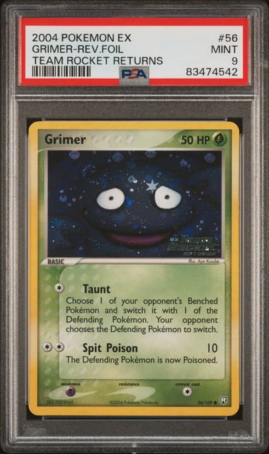 PSA 9 Grimer Team Rocket Returns #56 Reverse Holofoil (Cabinet)