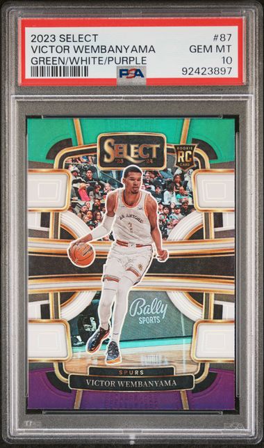 PSA 10 Victor Wembanyama Rookie Green/White/Purple Prizm #87 (Cabinet)