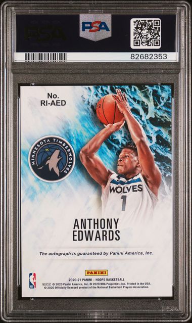 PSA 9 Anthony Edwards RI-AED Rookie Ink Auto (Cabinet)