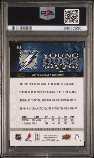 PSA 9 Steven Stamkos Young Guns #245 2008-09 (cabinet-NM)