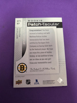 Premier Matthew Poitras ROOKIE Patch-Tacular /25 Premium Patch #RPT-MP (Cabinet-NM)