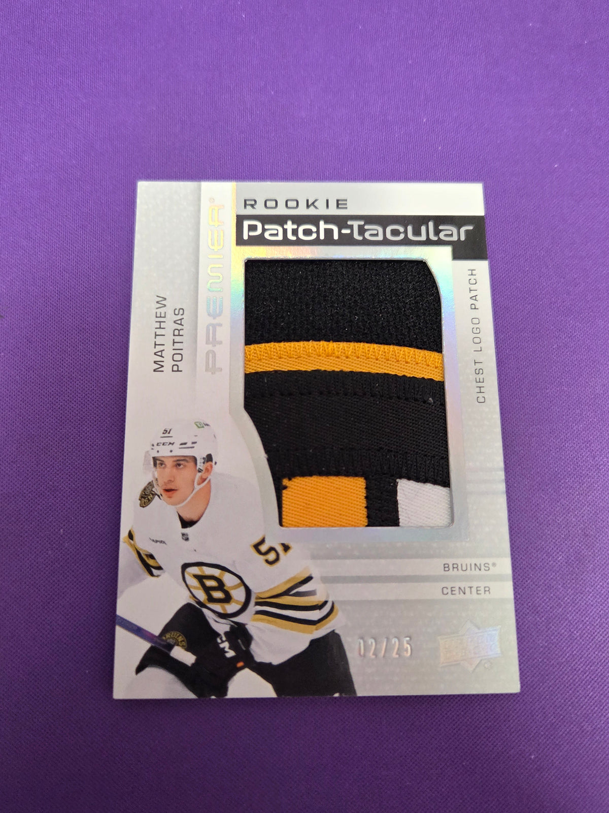 Premier Matthew Poitras ROOKIE Patch-Tacular /25 Premium Patch #RPT-MP (Cabinet-NM)
