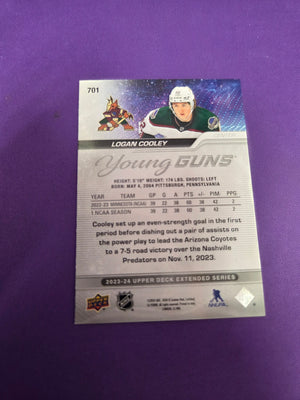 Logan Cooley Young Guns #701 23/24 Upper Deck Extended Series (Cabinet-NM)