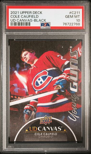 PSA10 Cole Caufield Black UD canvas #c211 (cabinet)