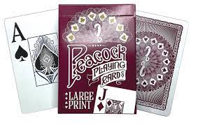 Large Print Peacock Playing Cards
