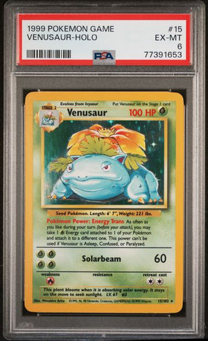 PSA 6 Venusaur #15 base set (Cabinet)