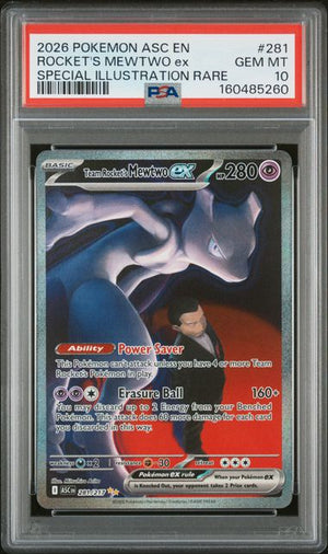 PSA 10 Team Rocket's Mewtwo ex - 281/217 Special Illustration Rare Holofoil (Cabinet)