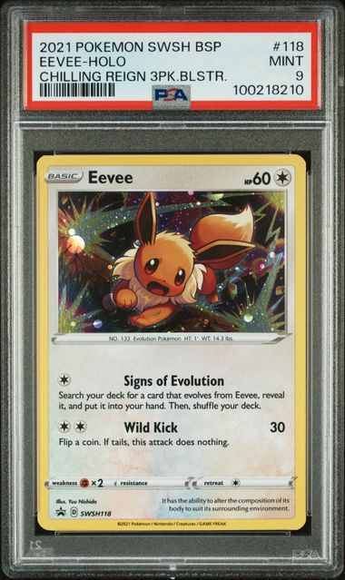 PSA 9 EEVEE #118 Chilling Reign 3pk promo