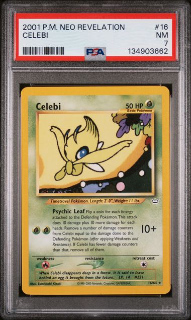 PSA 7 Celebi Neo Revelation #16 (Cabinet)